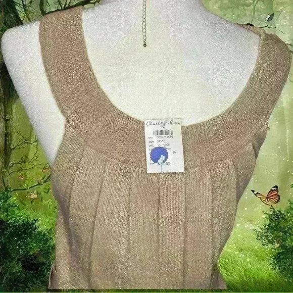 Y2K Charlotte Russe Glitter Gold Cami - Picture 4 of 7